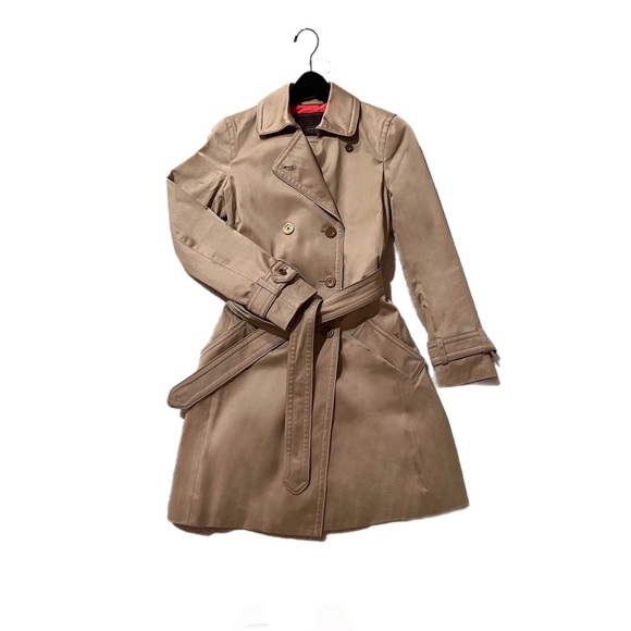 NWOT Coach Tan Trench Coat with Pink Lining - Double breasted Sz XS - Picture 3 of 6